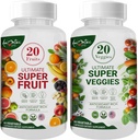 Aamatec Livsfrukt og grønnsaker Kosttilskudd med 70 frukter og grønnsaker | Styrke Superfood Kosttilskudd for menn og kvinner | Kosthold ernæringsbalanse | Naturlig frukt og grønnsaker kapsler 120 kapsler
