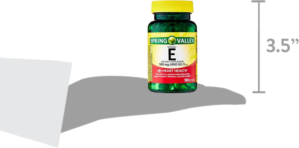 Spring Valley vitamin E hjerte helse kosttilskudd Softgels, 180 mg (400 IE), 200 count