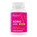 Safrel Boric Acid Vaginal Suppositories - 60 greve (1-Pack) - 100% ren USA-Made, støtter intim & Vaginal helse, pH-balanse, Odor Control - kvinners velvære essensielle