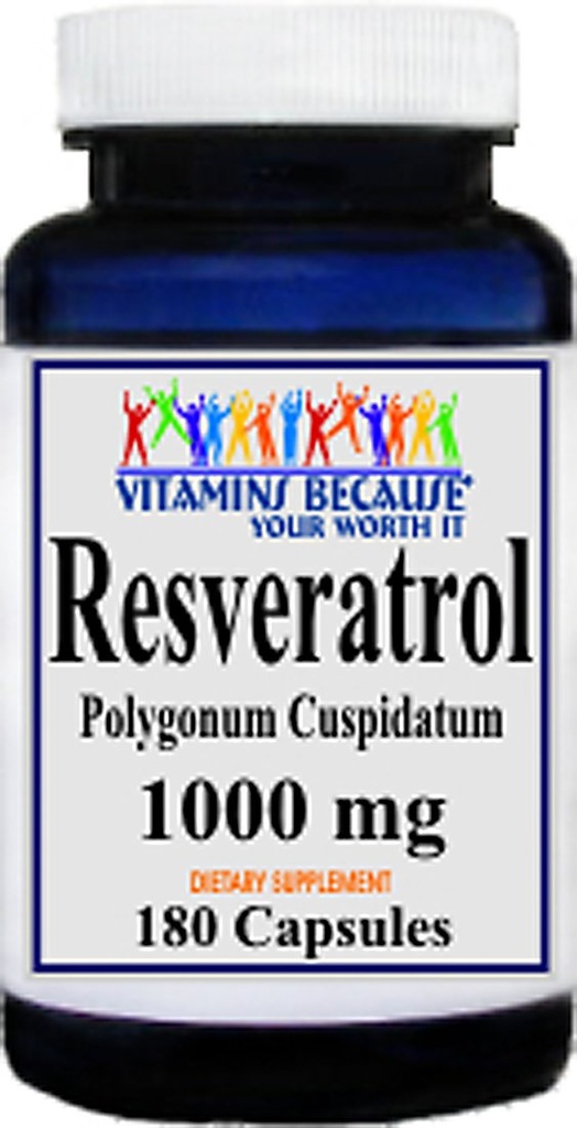 Resveratrol 1000 mg, 180 kapsler