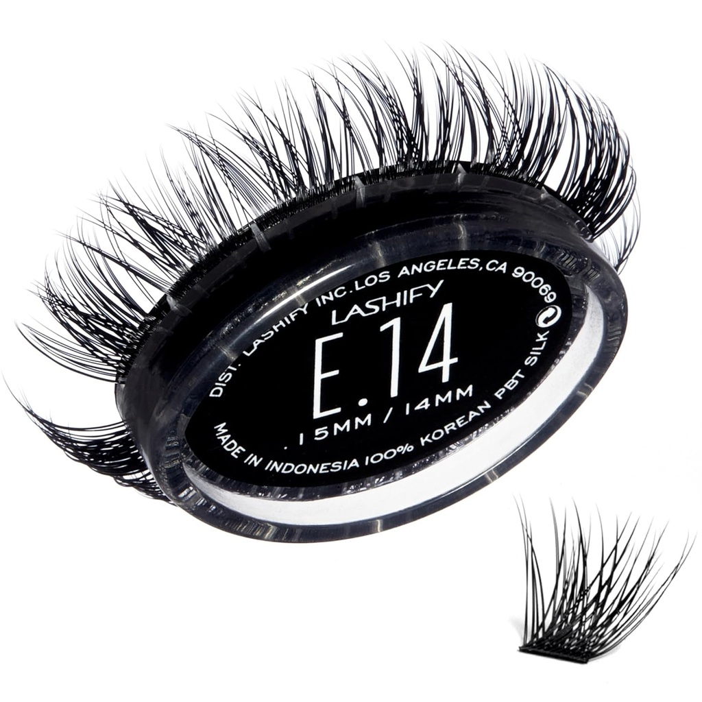 Lashify Extreme 14mm Gossamer DIY Eyelash utvidelser Påfyll, svart, enkle falske visker å legge til trekantet volum