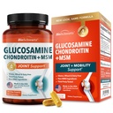 Glukosamine Chondroitin MSM felles støtte Supplement - Collage Peptides, Turmeric og Ginger, Hyaluronsyre, Glukosamine Chondroitin Sulfate for felles komfort - Glutenfri, ikke GMO, 90 kapsler