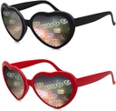 2 Pack hjerteformet Diffraksjonsbriller for kvinner, hjerte effekt solbriller er perfekt for Valentines dag tilbehør, Rave Fest, Bryllupsfest, Musical Aften, Fireworks show.