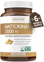 Helse Harmony Nattokinase 2000 FU (Non-GMO) Kraftig Nattokinase Supplement laget av naturlig fermentert soyabønner - (6 måneders forsyning) 180 Vegan Natto Kapsler