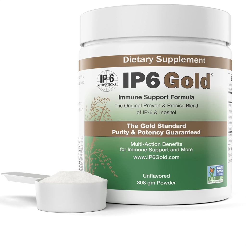 IP6 Gull, IP-6 & Myo-inositol, ikke-flavorert pulver 308 gm - Inositol Hexafosfat Supplement - Vegansk, Ikke GMO, Glutenfri
