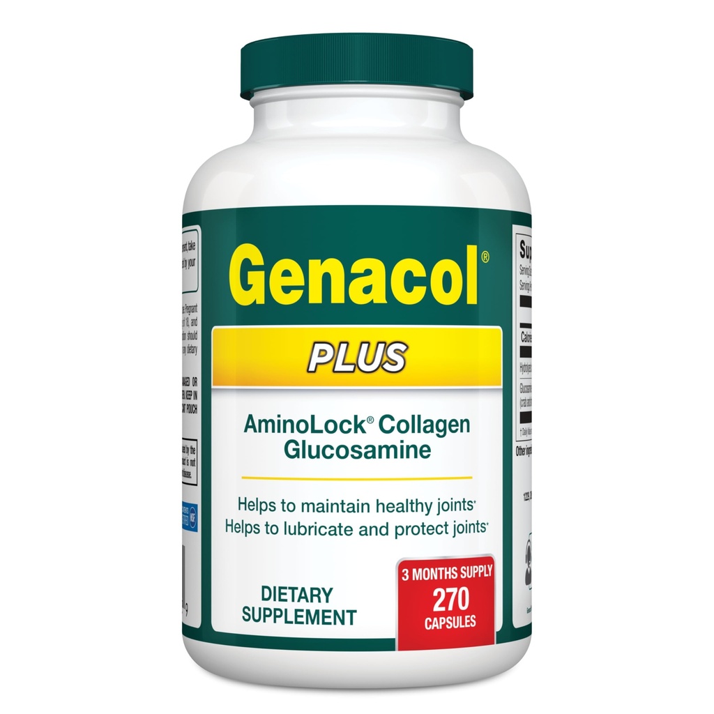 Genacol Glukosamin og kollagen felles Supplement 270 kapsler