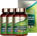 zooon- Lutein Eye Vitaminer Supplement for Macular Helse og Tørr Øye, inneholder lutein, sink, vitaminer C / E og Zeaxanthin å støtte øyehelse, 90 tabletter (3)