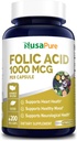 NusaPure Folinsyre 1000mcg 200 Veggie Caps (Non-GMO, Vegetarisk, Glutenfri)