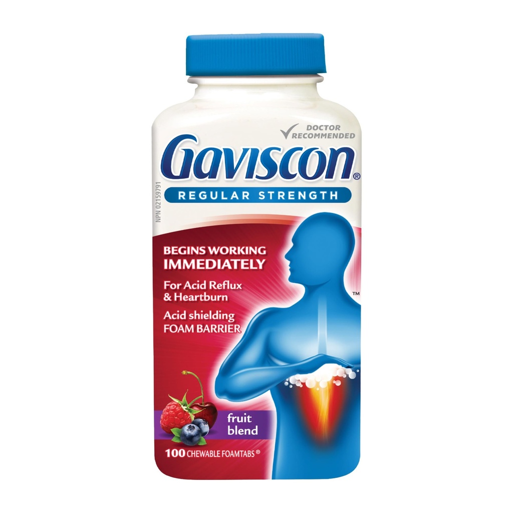 Gaviscon regelmessig styrke frukt antersyre 100 tabletter