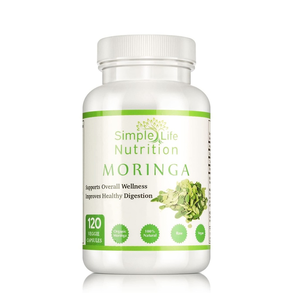 Organic Moringa Powder Capsules - Vegansk ikke GMO Oleifera Leaf Extract