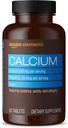 Elementer kalsium pluss vitamin D, kalsium 500mg med D2 600IU, Vegan, 65 tabletter (2 måneders forsyning) (pakke kan variere), støtter sterke bein og immunhelse