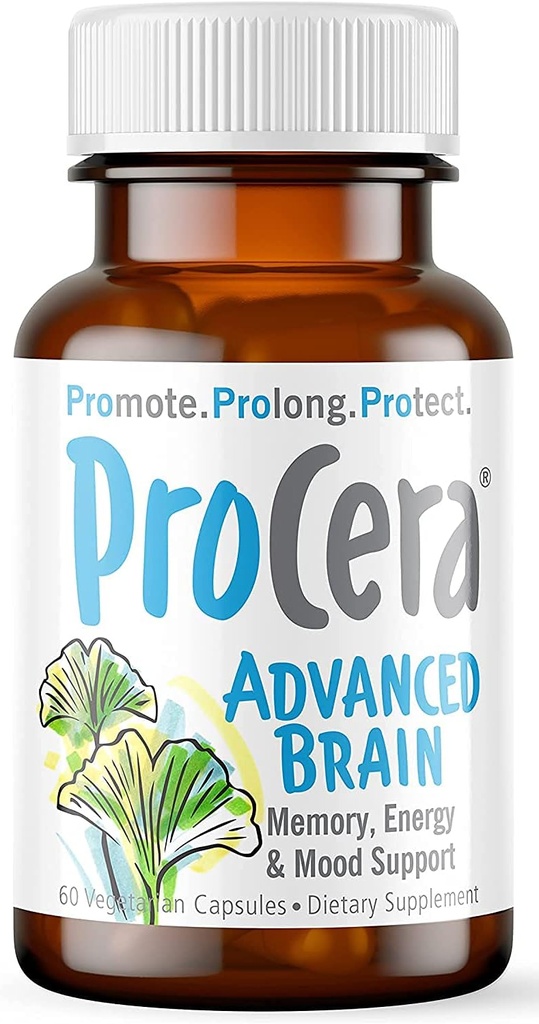 Procera Advanced Brain - Fast Acting - Ingredienser som støttes av 100+ Studier - Forbedre hukommelse, minne - Konsentrasjon - Clears Fog - Mental Clarity - Slows Cognitive Declin - 60 Count