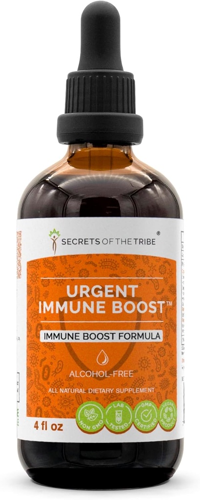 Urgent immunforsterker alkohol-fri ekstrakt, Tinktur, glykeritt elder, Echinacea, Honningsuckle, Ginger, Horseradish, OSHA, Andrographis, hvitløk, Wild Indigo. Formel (4 FL OZ)