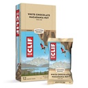 Clif Bars - Energibarer - Hvit sjokolade Macadamia Nut Flavor - laget med organisk havre - Plantebasert mat - Vegetarian - Kosher (2.4 Ounce Protein Bars, 12 Count) Emballasje May Vary