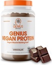 Genius Vegan Protein pulver, sjokolade - Plantebasert Lean Muscle Building Shake for menn og kvinner - Pea & Pumpkin Protein kilder - naturlig flavored & søte - Dairy & Laktose Gratis