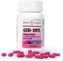 Geri-Dryl Allergi Relief Tabletter (100 greve) av GeriCareíð Diphenhydramine HCI 25mg Antihistamin Tabletter for Sneezing, Runny Nese, Itchy Throats & Eyes vores anti-allergi medisin for voksne og barn