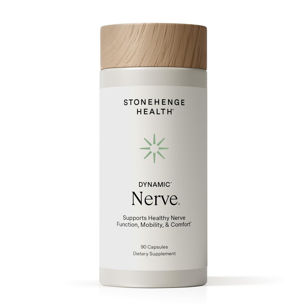 Stonehenge Health Dynamic Nerve Supplement - støtter nervefunksjon i fingre, tær, hender og føtter med Alpha Lipoic Acid ALA, Benfotiamine, Pea, Robust B kompleks, Boswellia