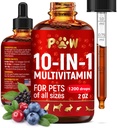 Cat Multivitamin – Vitaminer B, C og D3 i flytende form – 10 i 1 hundevitaminer og kosttilskudd for å hjelpe med Allergier & Utis – Kattvitaminer for hud- og kokepleie – Glukosamin for HIPS & Joints – 2 Oz