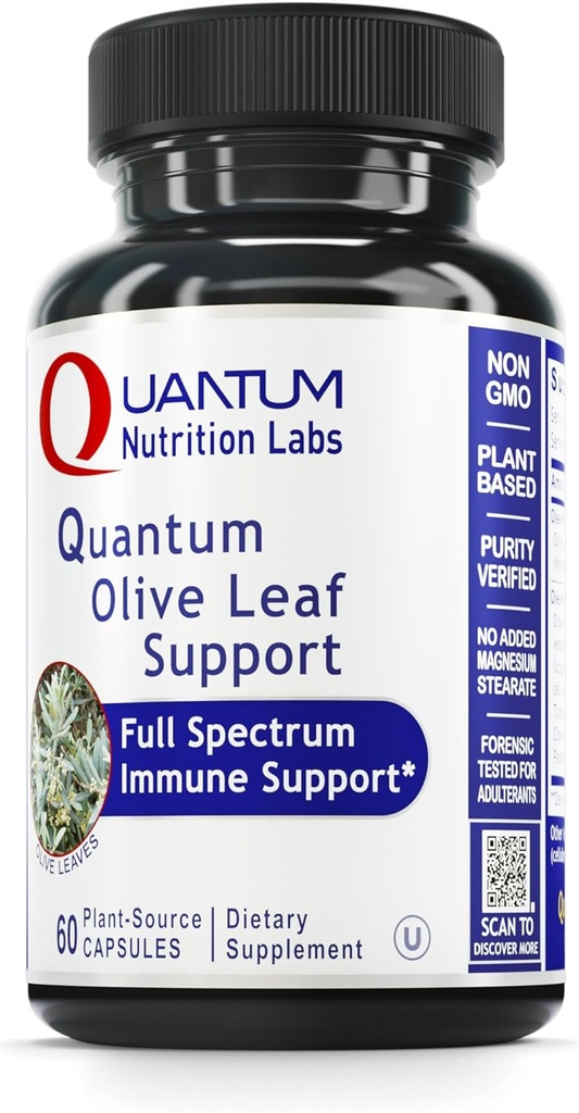 QNL Quantum Olive Leaf støtte - Organic Olive Extract Capsules - hjertehelse Supplement for menn og kvinner - Daglig immunstøtte for voksne - 60 Plant-kilde kapsler