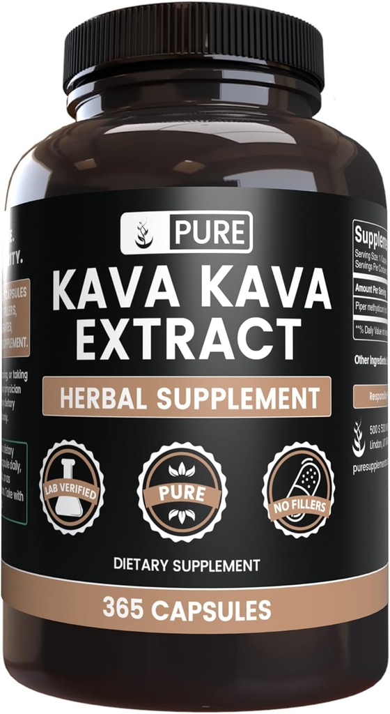 PURE ORIGINAL INGREDIENTS Kava Kava (365 kapsler) Ingen magnesium eller Rice fyllstoffer, alltid ren, Lab verifisert