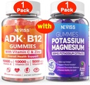 NEVISS 1Pack vitamin ADK med B12 + 1Pack Kalium Magnesium Gummies