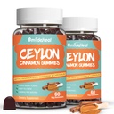 2 pakke sukker gratis ceylon kanel gummier 2000MG, kanel Supplement med krom og kanel bark, vegansk, ikke-GMO, glutenfri,120 gummier