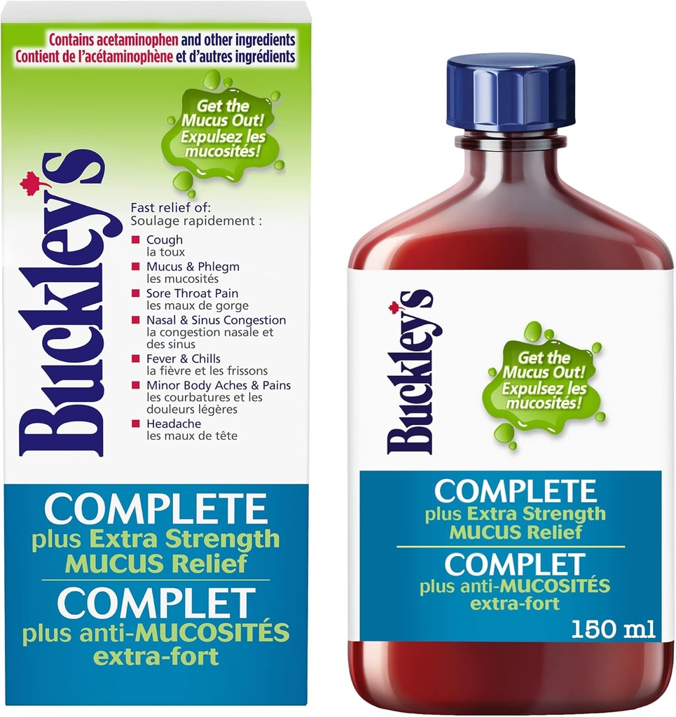 Buckley er komplett 'MUCUS RELIEF' Syrup ekstra styrke for lindring av COUGH - 150 ml