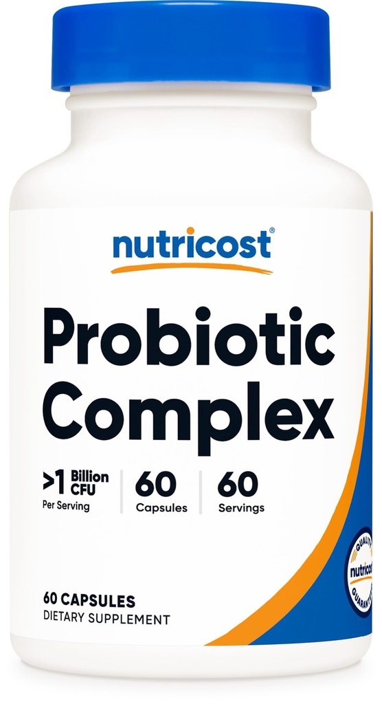 Nutricost Probiotic Complex (> 1 milliard CFU) 60 kapsler - Glutenfri, ikke-GMO