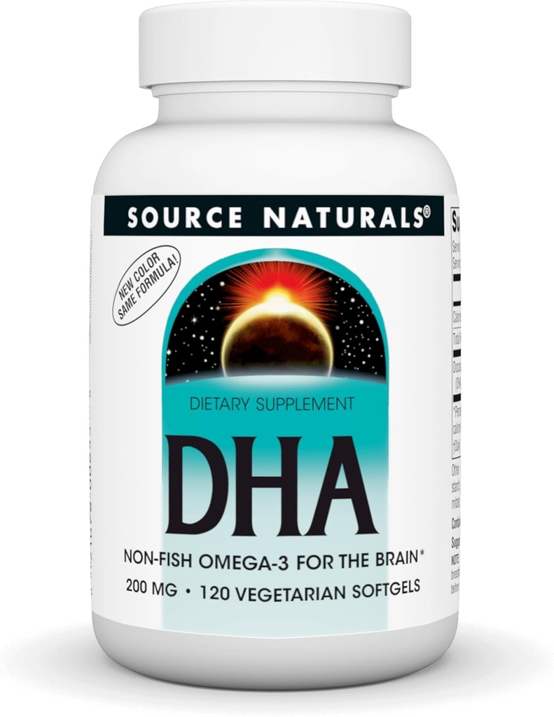 Kilde Naturals DHA, nevrominer 200 mg ikke-fish Omega-3 for hjernen