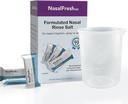 NASALFRESH MD - Saline Packets - Hurtigoppløselig - Enkeltbruk - Førmålt - Nasal Irrigation - Individuelt innpakket (3.75g/1.3oz) - 90 grevepåfyllingspakker - 300mm Cup