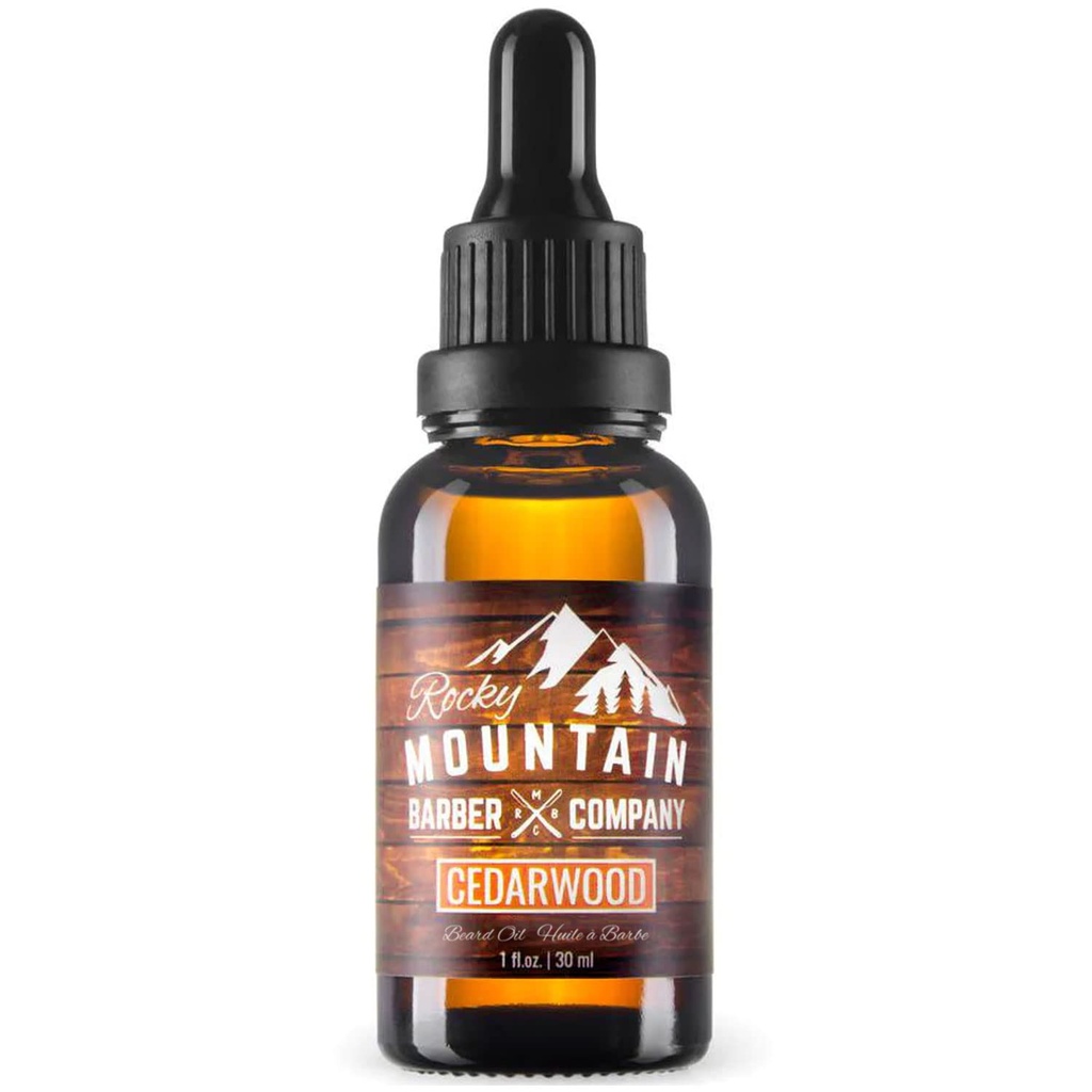 Rocky Mountain Barber Company Herre Cedarwood Beard Olje - Med Grapefrø Olje, Kokosolje, Argan Olje og ekte Cedarwood Eterisk olje