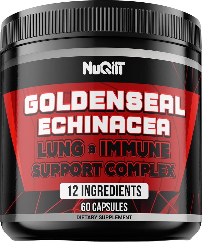 Goldenseal Root Capsule med Echinacea, Panax Ginseng Root, Immun Support Complex som eldrebær, hvitløk bulb - 60 kapsler - Digestiv helse, kroppsbalanse og mer - Goldenseal Root Powder