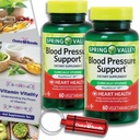 Valg Bundle Spring Valley Blodtrykksstøtte Vegetariske kapsler 60 Ct 2 pk (120 Totalt) + Vitamin Guide & Pill Container (4 elementer)!