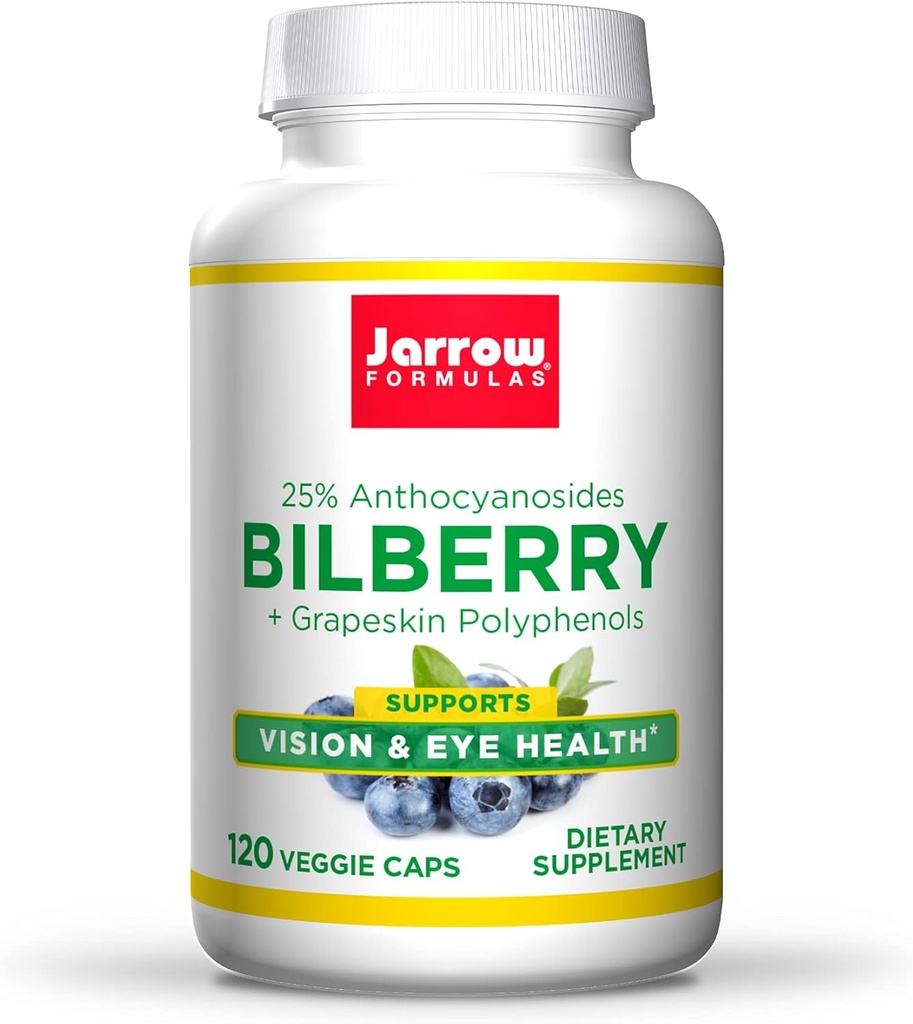 Jarrow Formler Bilbær + Grapeskin Polyphenoler 280 mg - 120 Veggie Caps - Støtter Visjon & Eye Health - Opptil 120 Services
