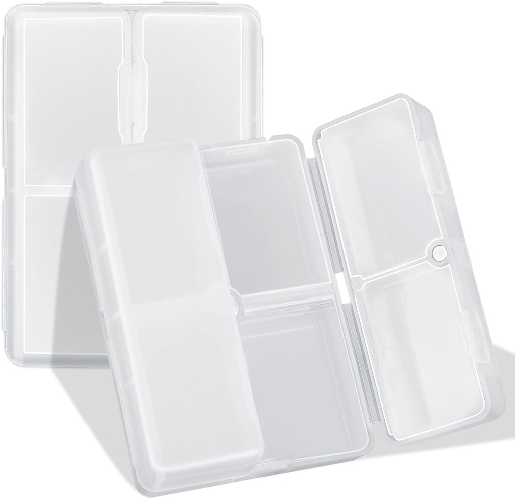 FYY Daily Pill Organizer, 7 Compartments Portable Pill Case Travel Pill Organizer,[Folding Design] Pill Box for Purse Pocket å holde vitaminer, Cod Liver Oil,Supplements og Medisinering-Clear