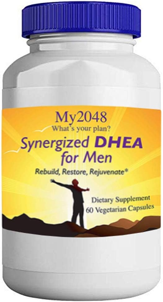 DHEA for menn - My2048 Synergized i vegetariske kapsler, 60 Count, Hormonal Balance, Inkluderer 25 mg DHEA, 50 mg Alpha-Lipoic Acid og 50 mg DIM Diindolylmetan