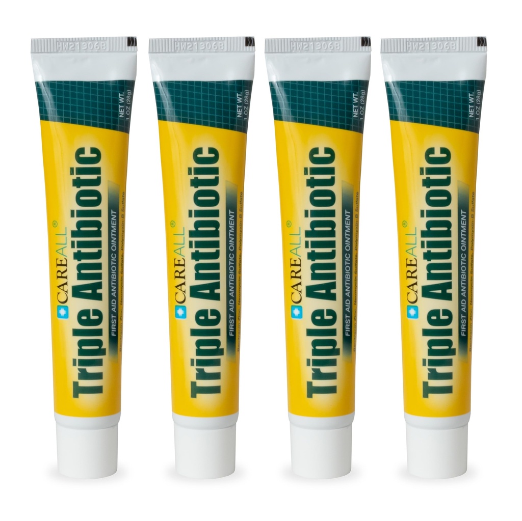 CareAll Triple Antibiotic Ointment 1.0 oz (4 pakke), førstehjelpsbelysning for små Scrapes, Cuts og brenner for å forhindre infeksjon, sammenlikne med de aktive ingredienser i den ledende merkevaren