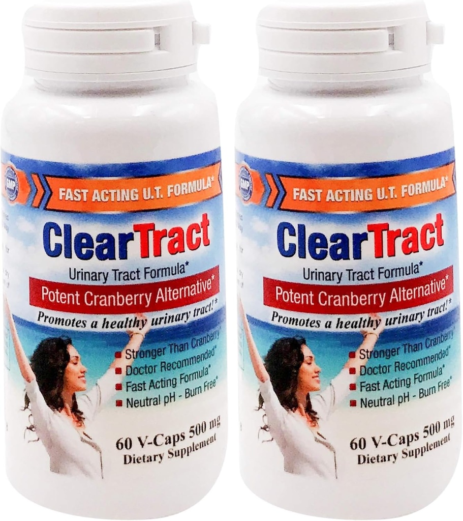 Cleartrakte D-Mannose Formula Kapsler, 500 Mg, 60 Count (Pack of 2)