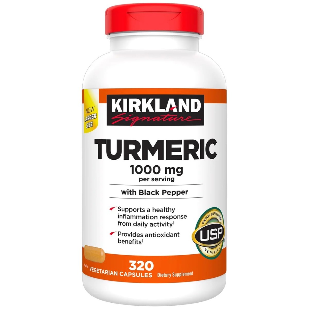 Kirkland Signatur Turmeric med Black Pepper, 1000 mg (320 greve)