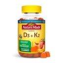 Naturlaget vitamin D3 K2 Gummies, vitamin D 5000 IU Per Serving for bein, tenner, muskel og immun støtte, 50 Gummy vitaminer, 25 dagers forsyning