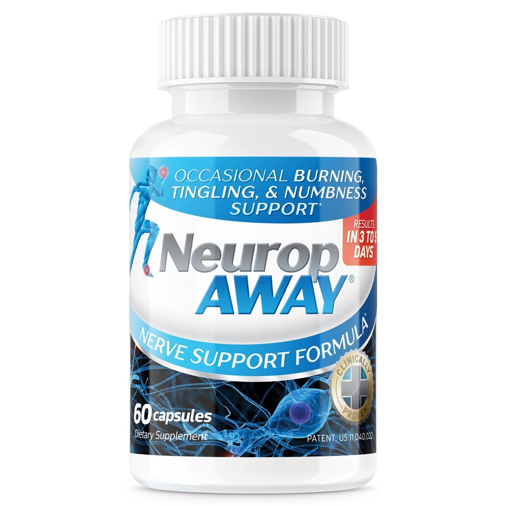 NevropAWAY Nerve Support Supplement, R-Alpha Lipoic Acid å hjelpe gi nerve relief og helse i så lite som 5 dager, acetyl-L-karnitin, taruin, vitamin B12, L-Citrullin 60 kapsler