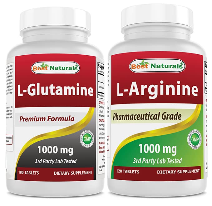 Beste Naturals L-Glutamin 1000 mg & L-Arginin 1000 mg