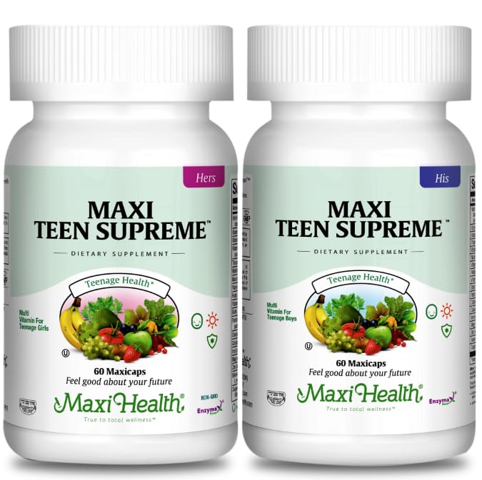 Jenter & gutter Multivitamin Bundle med D3, Jern, Kalsium, Biotin, Digestive Enzymer - Multivitaminer for energi, Immun & Mood Support - 60 Tell Hver