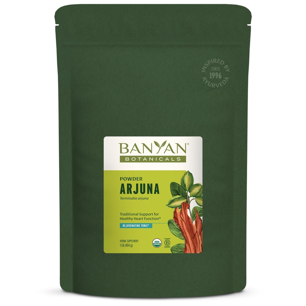Banyan Botanicals Arjuna Bark Powder – Organisk Arjuna (Terminalia Arjuna) – Naturlig Herbal Heart Health Supplement and Revenating Tonic * – 1 lb. – Ikke-GMO Sustainablely Sourced Vegan
