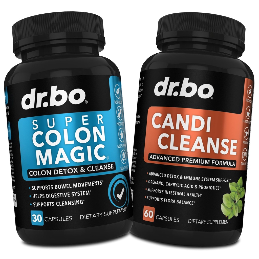 Colon Cleanser Detox & Candi Cleanse piller - 15 dagers Colon rengjøring piller med Probiotic & Oregano støtte Supplement Capryl Acid Complex for Gut Bowell bevegelse, Poop Intestinal Mage Bloating