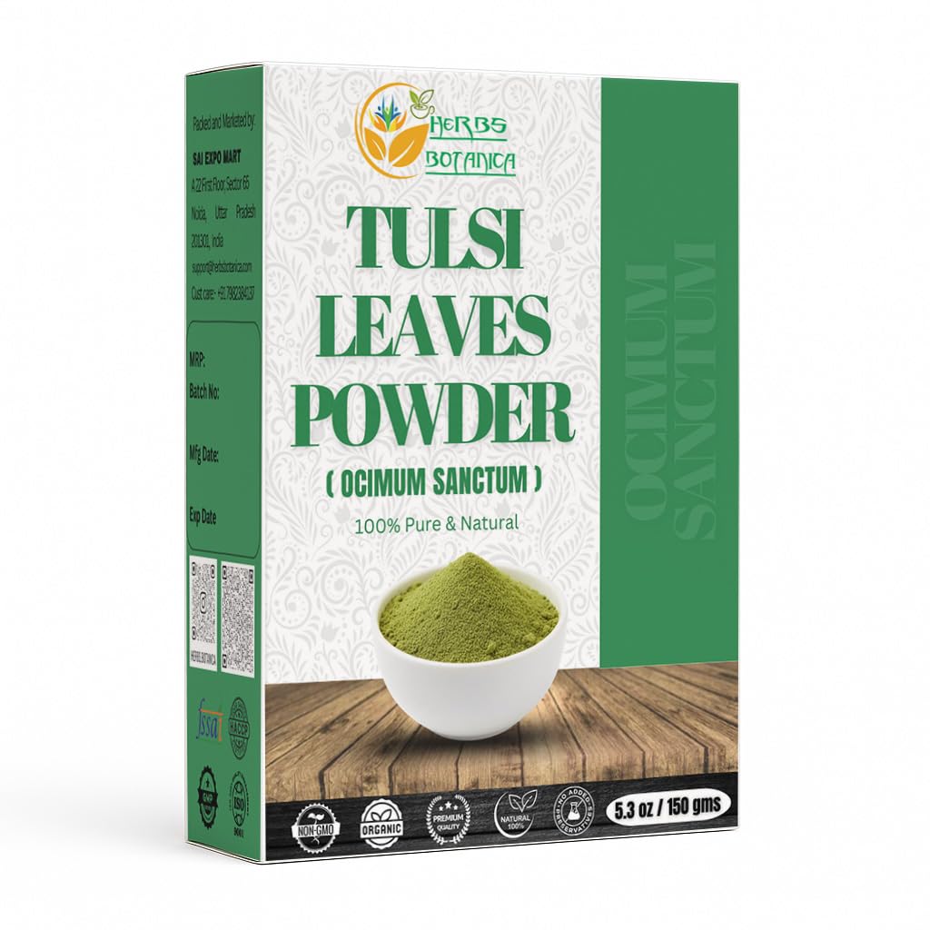 Herbs Botanica Tulsi Powder Tulasi Holy Basil Tulsi Powder Ocimum Sanctum Vitalitet og velvære - ren, naturlig og styrkende øke immunitet naturlig 5,3 oz