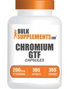 BulkSupplements.com Chromium GTF Kapsler - Mineral Supplement, GTF Kromium 200mcg - Glutenfri, 1 Kapsel per servering, 365 Kapsler (pakke med 1)
