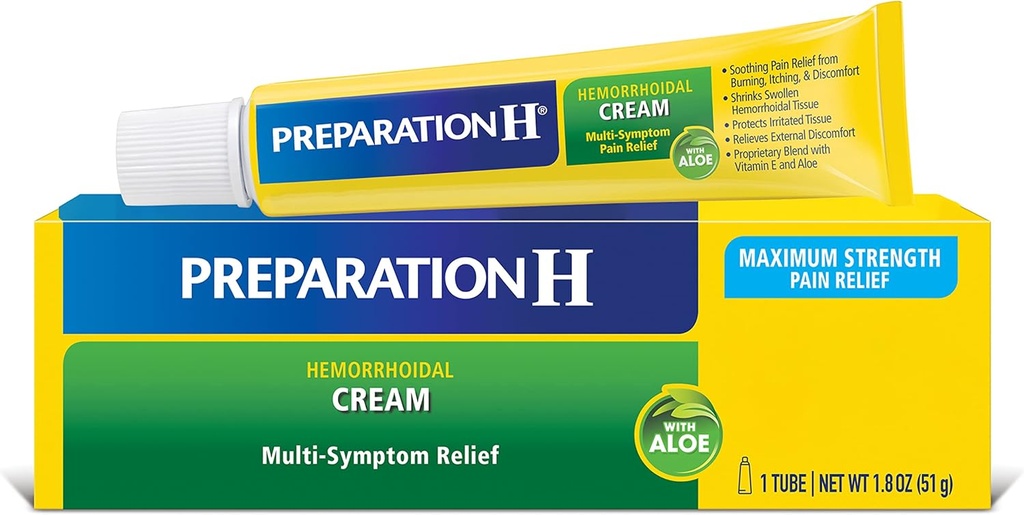 Forberedelse H Hemorroid Creme med Aloe for Multi-Symptom Relief - 1.8 Oz Tube