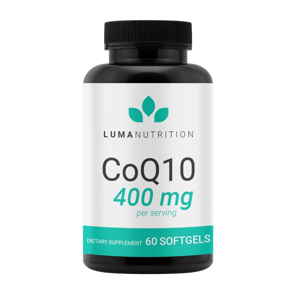 Luma Nutrition CoQ10 400mg Softgels - høyabsorpsjon Coenzym Q10 - Co Q-10 200mg / 400mg Per Serving - hjertehelse - 60 flytende Softgels