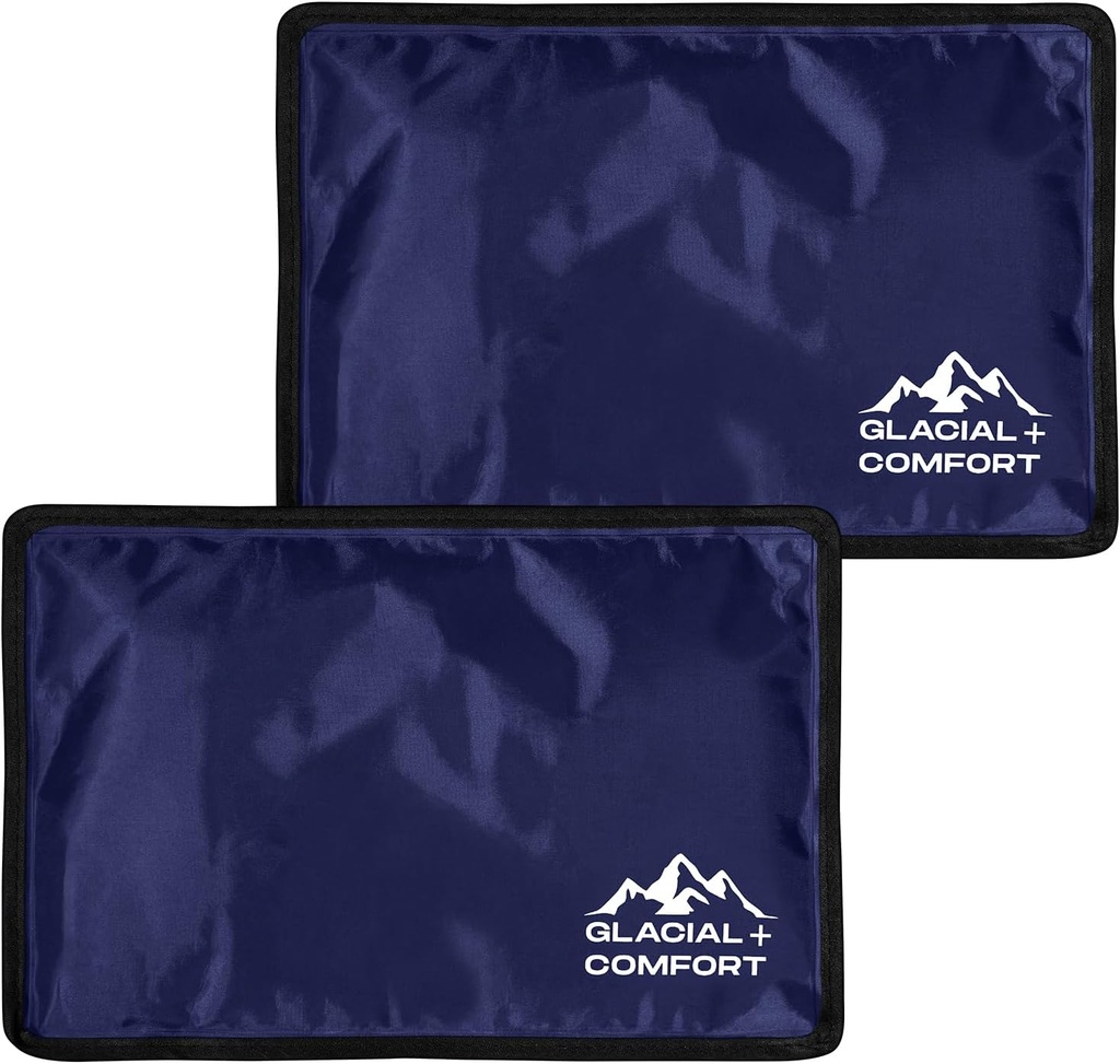Glacial Comfort Gel Ice Pack for ryggsmerter - (12" x 8") Reusable kalde pader for Hip, kne, skulderskader, muskelstreger, migraine og postpartum gjenoppretting med Flex teknologi - etter kirurgi.